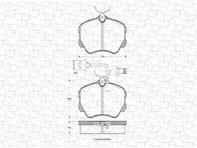 MAGNETI MARELLI 363702160284 -  Комплект тормозных колодок, дисковый тормоз